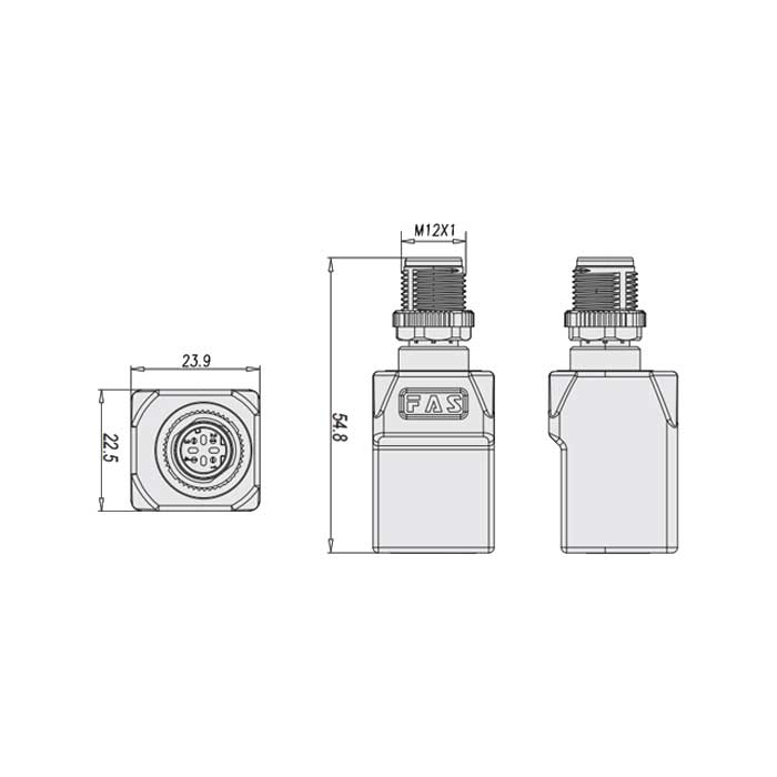 M12 4Pin D-coded 公頭直型轉(zhuǎn)RJ45直型、0C4ES1